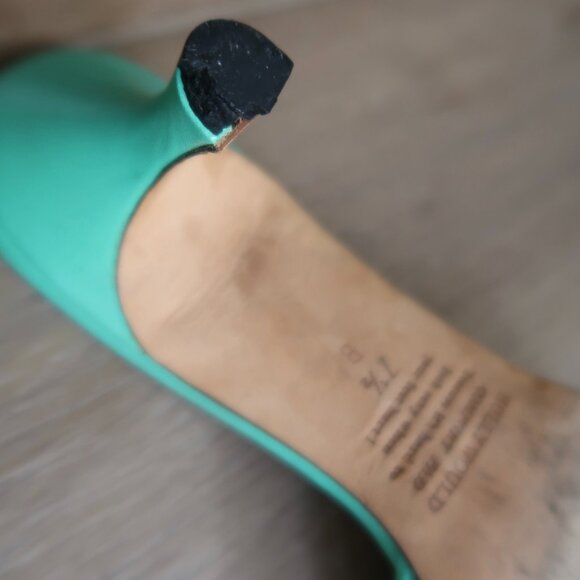 Vintage Mint Green Braided Kitten Heel Mules – Made in Italy - Picture 4 of 8